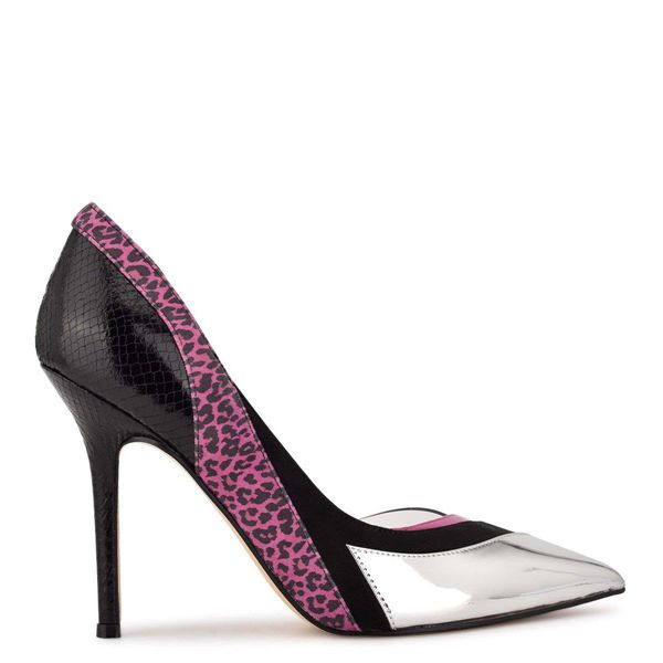 Nine West Behave Pointy Toe Silver Multicolor Pumps | Ireland 65F01-3O99